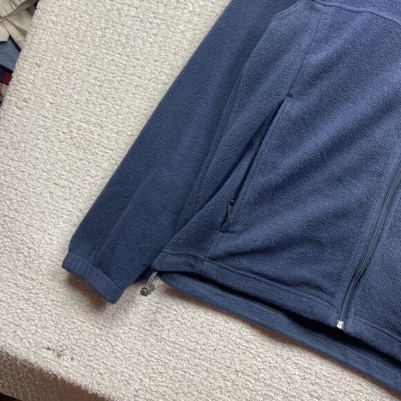 Columbia Navy Blue Polar Fleece Full Zip Jacket Men M Outdoor Hiking Winter Ski - Picture 3 of 11